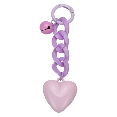 PATIKIL Cute Heart Keychain for Women, Heart Purse Charm Bag Charm Accessories for Handbag Car Purse Backpack - color: Purple