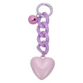 PATIKIL Cute Heart Keychain for Women, Heart Purse Charm Bag Charm Accessories for Handbag Car Purse Backpack - color: Purple