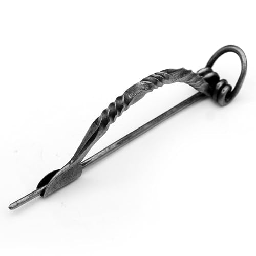 Armory Replicas™ Hand Forged Iron Hair Pin with Twisted Design – Ornate Metal Cloak or Hair Fastener | Mother’s Day, Valentine's, Birthdays | - style: Design1