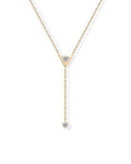 PAVOI 14K Gold Plated Drop Lariat Chain for Women - Cubic Zirconia Long Necklace - Station Star Layered Beaded Y Necklace - style: V-Shaped