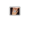 Sparkling Rhinestone Ring Bohemia Thick Large Oval Geometric Ring Square Princess Rings Fashion Heart Zircon Crystal Ring Prom Wedding Party Ball Rings for Women - color: White Square
