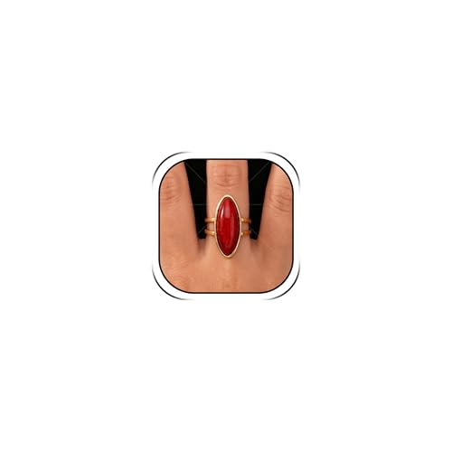 Turquoise Ring Boho Western Jewelry Chunky Thumb Statement Ring Dainty Simple Finger Open Jewelry Gift for Women Boho Dresses Accessories - color: A2:red turquoise rings