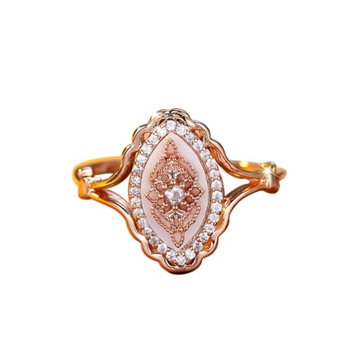 Simple Wave Lace Ring Women's Personalized Vintage Court Style Ring, Gold Rings for Women，Promise Rings for Her - color: Rose gold, size: 6