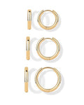 PAVOI Waterproof Hoop Earrings Set for Women - Stainless Steel Multi-Pack with Cubic Zirconia - Small & Chunky Huggie, Thin Hoops, Cascade Graduated Styles - Trendy Fashion Piercing Jewelry - color: Yellow Gold