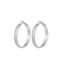 5mm Wide Gold Hoop Earrings for Women, 14K Gold Plated Big Chunky Hoop Earrings with S925 Sterling Silver Post, Hypoallergenic Lightweight Earrings Jewelry for Women 30/40/50/60/70mm - color: Silver-30mm