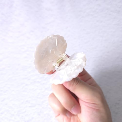 Shell Claw Clip,Acetate Hair Clips,Small Hair Clips for Women,White - color: White