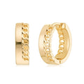 MYEARS Women Earrings Gold Huggie Hoop 14K Small Simple Hypoallergenic Everyday Jewelry - style: Chain Link Band