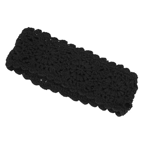 ZLYC Women Headband Handmade Crochet Knit Boho Flower Hair Bands (Crochet Black) - color: Crochet Black