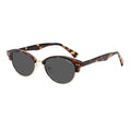 SOJOS Trendy Oval Polarized Sunglasses for Women Retro Cute Shades Sunnies SJ2687 - color: Tortoise Frame Grey Lens