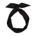 Twist Bow Headband Wired Hair Tie Headband Rabbit Ear Hair Scarf Bowknot Head Wrap Solid Color Cute Hair Band Plain Twisted Hairband Wire Hair Wrap Black - color: Black