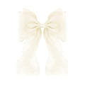 Large Hair Bow Clips for Women, Beige Bow Hair Barrettes with Long Tail French Hair Ribbon Clips Hair Accessories for Girls (Beige) - color: Beige
