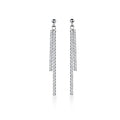 SLUYNZ 925 Sterling Silver Simulated Diamond Drop Earrings Linear Dangle Earrings for Women Teens Eelgant Wedding Bridal Prom Earrings Dainty CZ Long Dangling Earrings Tassel 4.5 cm/7.5 cm - color: A-Silver-4.5cm