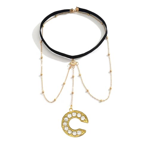 Letter Initial Leg Chain Thigh Jewelry for Women Summer Beach Bead Leg Chain Name Elegant Elastic Body Chain Jewelry - color: C