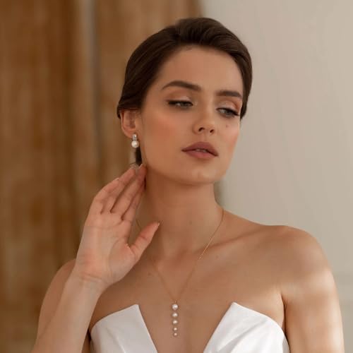 18K Gold Love Knot Stud Earrings for Women Statement Button Pearl Stud Earrings Minimalist Cute Small Post Earring - color: 5.CZ pearl