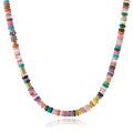 KissYan Boho Beaded Choker Necklace for Women, Gemstone Choker Natural Stone Freshwater Pearl Surfer Necklaces 14K Gold Plated Summer Beach Handmade Jewelry - color: A-Rainbow