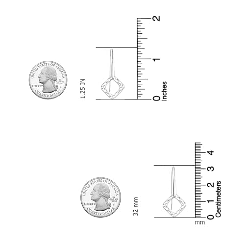 LeCalla 925 Sterling Silver Drop & Dangle Earrings for Women | Handmade Hammered Textured Drop Dangle Earring Jewelry | Women's Hammered Earrings Jewelry for Gift Mom Wife - color: Open Square