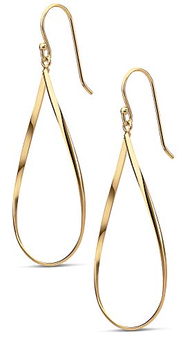 MILLA Teardrop Earrings - Designer Silver Statement Earrings or Gold Dangle Earrings for Women Trendy Upscale Dangly Earrings - color: Teardrop / 14K Gold Plated