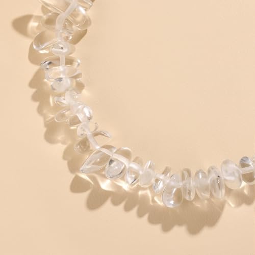 Natural Gemstone Beads Bracelets Healing Crystal Stone Beaded Bracelet for Women Men Handmade Spiritual Jewelry Gifts - color: Clear Quartz, size: Chips Beads