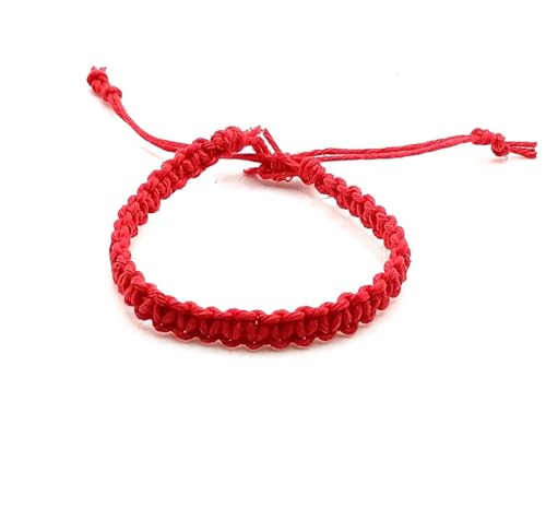 Hemp Bracelet Adjustable - color: Red