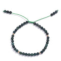 Softones 6mm Natural Stone Anklet for Women Gemstone Ankle Bracelets for Women Healing Energy Crystal Anklets Adjustable(8.5-10 Inches) - color: Moss agate