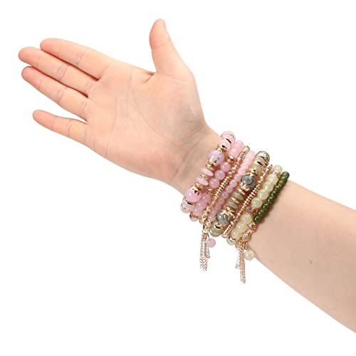 Bohemia Bracelets for Women Vintage Stackable Beads Bracelets Charm Stretch Beach Jewelry - color: Color 45