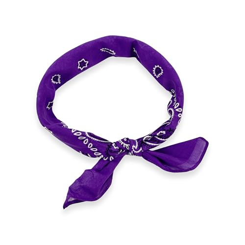 Vamqor 100% Cotton 10 Pack Fine Bandanas - color: Purple
