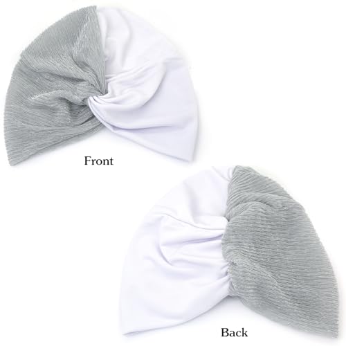 XYIYI Chemo Headwear Turban for Women, Cancer Patients Head Wrap Cover Hat for Hair Loss - color: White