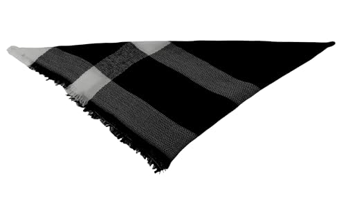 Wander Agio Womens Warm Long Shawl Winter Wraps Large Scarves Knit Cashmere Feel Plaid Triangle Scarf - color: Big Black White 15