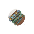 IFKM 8PCS Beaded Bracelets for Women, Multilayered Stackable Strand Stretch Bead Bracelet Pack Handmade Trendy Bohemian Charm Jewelry - color: Blue