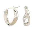 RENAIZ Bold Statement Hoop & Stud Earrings for Women – 14K Gold & Rhodium Plated Maximalist Jewelry, Chunky Geometric Boho Earrings, Hypoallergenic Non-Tarnish Trendy Gift - color: White Gold, style: Twisted Overlap