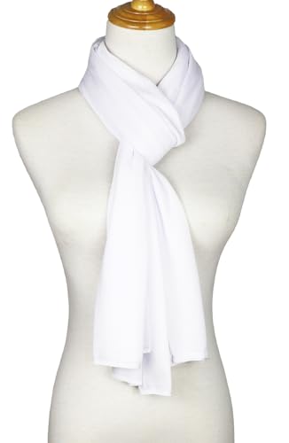 vabovin Head Wraps for Black Women Stretch Jersey Knit Turban Headwrap Solid Color Headscarf Headband Shawl - color: 05- White