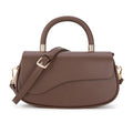 Milan Chiva Small Top Handle Purse for Women Elegant Crossbody Bag with Adjustable Strap for Evening Party & Daily Use - color: Dark Brown