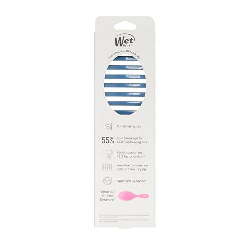 Wet Brush Speed Dry Hair Brush, Elemental Blue, Vented Design & Soft HeatFlex Bristles, Blow Dry Safe, Ergonomic Handle Manages Tangles & Uncontrollable Strands, Pain-Free Hair Accessories - color: Elemental Blue, size: 1 Count (Pack of 1)
