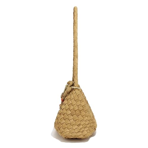 Premium Woven Shoulder crossboby Bag for Women, Slouchy Hobo Handbag with Braided Strap and Matching Zipper Pouch - color: Brown