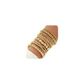 ÌF ME 16 PCS Gold Bead Bracelet for Women, Gold Beaded Stretch Plated Stackable Strand Bead Ball Bracelets stack Adjustable Jewelry Set for Gifts - color: 13 PCS Gold