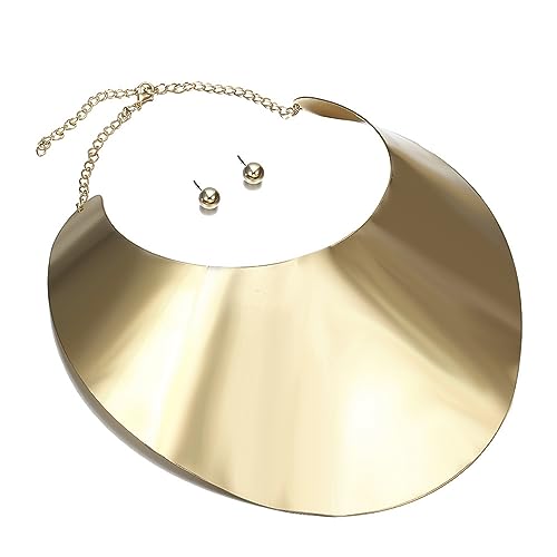 Gold Necklaces for Women Chunky Gold Silver Choker Necklace Statement Egyptian Jewelry for Women Men Gold Costume Jewelry Sets Accessories Gift - color: Chunky Gold Choker
