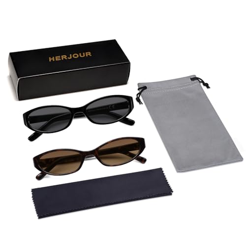 Retro Oval Sunglasses for Women Men Y2k Narrow Cat Eye Sunnies Skinny Shades AR82299 - color: 03. Black/Grey+tortoise/Tea Grading