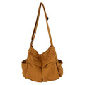KlaOYer Canvas Messenger Bag Large Hobo Bag Crossbody Shoulder Bag Tote Bag with Pocket for Women and Men - color: Brown