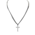 Gold Necklaces for Women Gifts - 14K Gold Plated Necklace for Women Necklaces for Her Tiny Fashion Jewelry for Teens，for Women Friends Jewelry Gifts，Necklace Gold Jewelry Birthday Gifts - style: Double layered diamond studded cross necklace