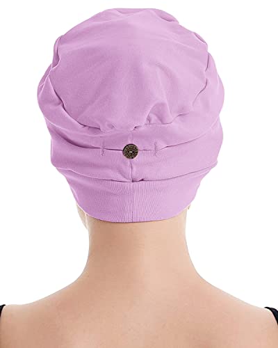 osvyo Cotton Chemo Turbans for Women Cancer Hairloss hat - Cotton Lightweight Headwear Sealed Packaging - color: Cotton Light Purple