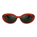 FEISEDY Sunglasses Womens, Retro Oval Cateye Sun Glasses Men, Small 90s Style B4128 - color: Red