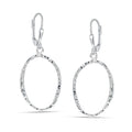 LeCalla 925 Sterling Silver Drop Earrings | Lever-Back Drop Earrings | Hypoallergenic Silver Teardrop Leverback Dangle Earring for Women Jewelry Gifts - color: Classic Hammered-37MM