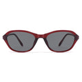 SOJOS Retro Oval Sunglasses for Women Trendy Cat Eye Narrow Chic Y2K 90s Sunnies SJ2685 - color: Burgundy/Grey