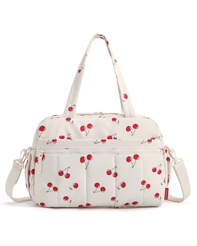BAGSMART Gym Bag for Women, Duffle Bag for Travel with Wet Pocket, Lightweight Carry on Weekender Duffel, Water Resistant - color: Cherry Pop, size: Medium