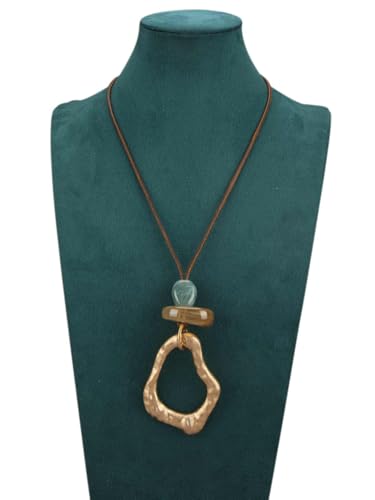 Jeilwiy Leather Necklace for Women Funky Necklace Choker String Cord Necklace with Pendant Boho Style Jewelry - style: Irregular Pendant Necklaces