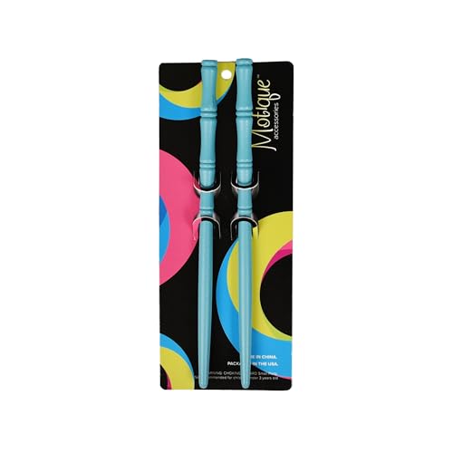 Carved Wooden Hair Sticks Set, Traditional Hair Chopsticks, 7 inches, 2 Pack, Vintage Style (Blue) - color: Blue