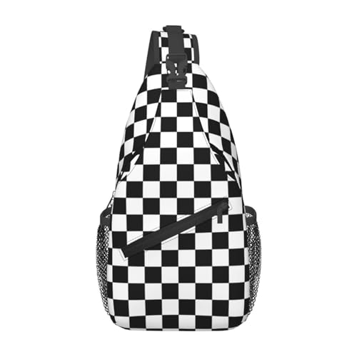 Sling Backpack For Men Hiking Daypack Crossbody Shoulder Bag Travel Chest Pack | Hiking - color: Checkerboard Plaid