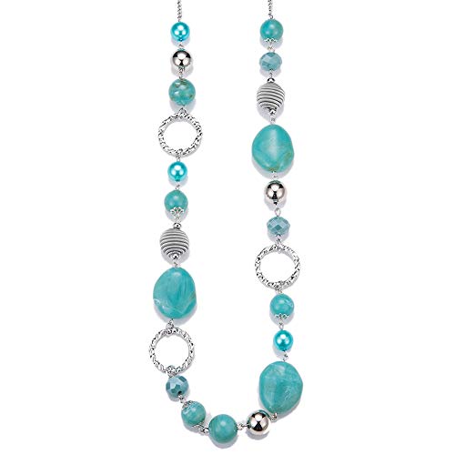 PEARL&CLUB Long Beaded Necklaces For Women - Sweater Chain Fashion Jewelry Necklace Gifts For Women - color: 23-Turquoise blue