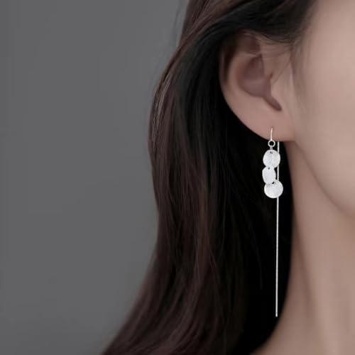 Gold Dangling Earrings for Women，Cuff earrings Chain Hoop Helix Hook Earrings for Women Unique Huggie earrings Trendy Stud ear chain 2025 Jewelry Gifts - color: ED-1475