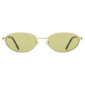 Appassal Retro Oval Sunglasses for Women Mens with Spring Hinge Sunnies AP3696 - color: C12 Gold / Light Green